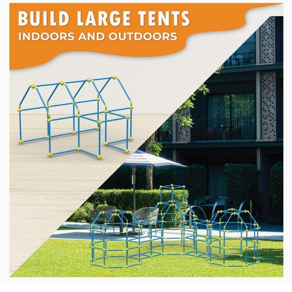 Fort Building Toys Kit - Kids Tent Indoor – 180 Pcs Construction Toys fo… - Picture 4 of 6